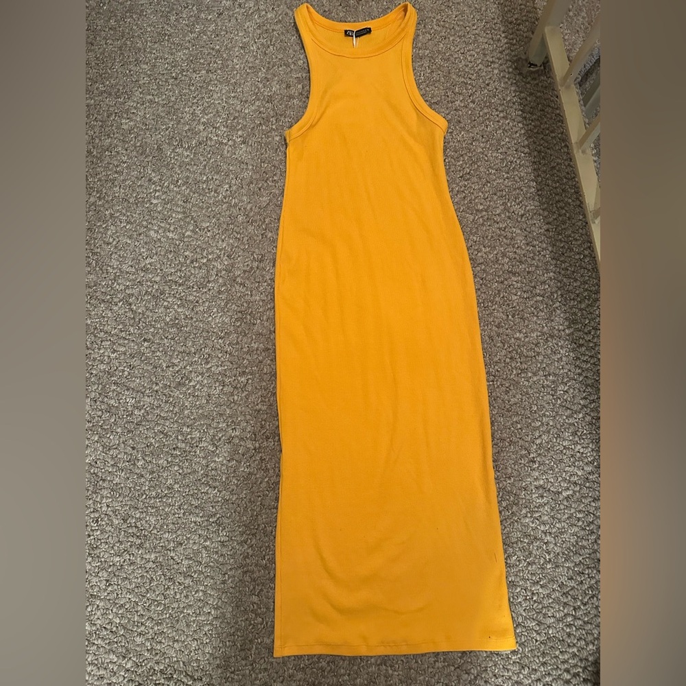 Zara Women's Vibrant Yellow Tank Dress
